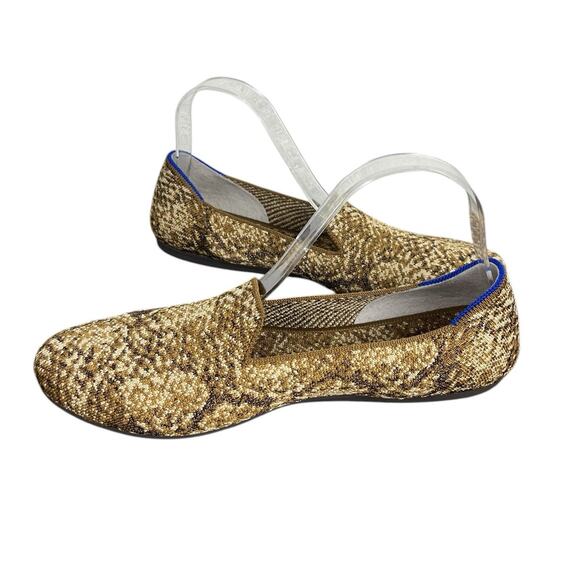 Rothy’s The Loafer Bronze Python Slip-On Flat Shoes Almond Toes Size 9.5 - Picture 3 of 9
